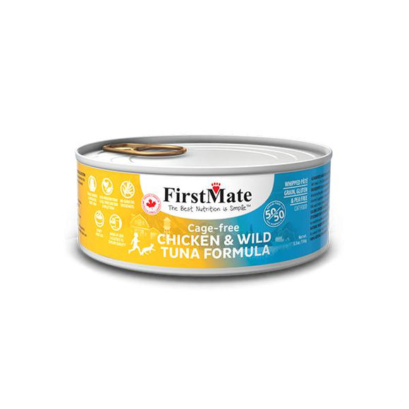 FirstMate's 50/50 Chicken and Wild Tuna for Cats 24 x5.5 oz.