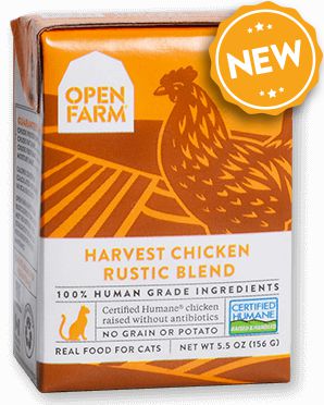 Open Farm Harvest Chicken Rustic Blend Stew for Cats 12 x 5.5 oz Tetra Packs