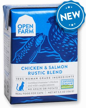 Open Farm Harvest Chicken & Salmon Rustic Stew for Cats 12 x 5.5 oz Tetra Packs
