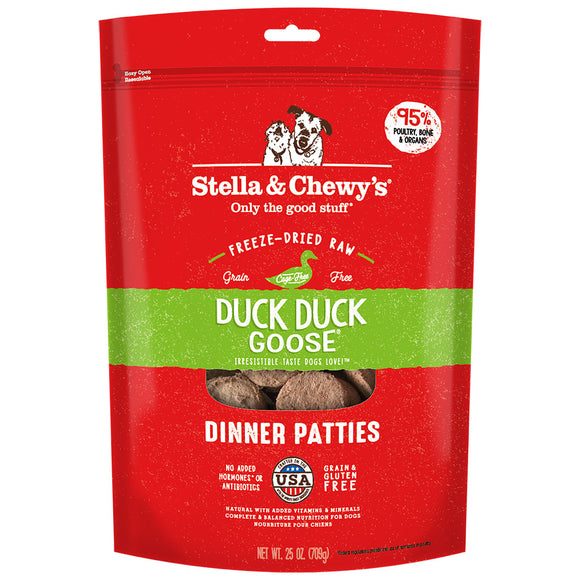 Stella and Chewy's Duck Duck Goose Freeze Dried Dinner Patties for dogs 25 oz. - Pet Food Online by Naturally Urban