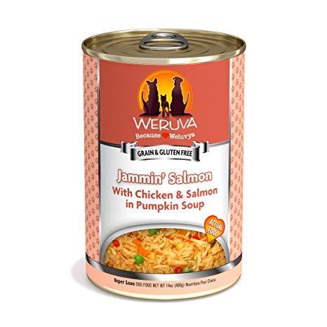Weruva Jammin’ Salmon with Chicken & Salmon in Pumpkin Soup   12 x 14 oz cans - Naturally Urban Pet Food Shipping