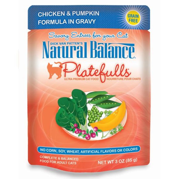 Natural Balance Platefulls Chicken & Pumpkin in Gravy for Cats 24/3oz packs