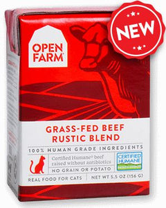Open Farm Grass-Fed Beef for Cats 12 x 5.5 oz Tetra Packs