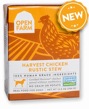 Open Farm Harvest Chicken Rustic Stew for Dogs 12 x 12.5 oz Tetra Packs