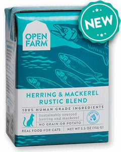 Open Farm Harvest Herring & Mackerel Rustic Stew for Cats 12 x 5.5 oz Tetra Packs