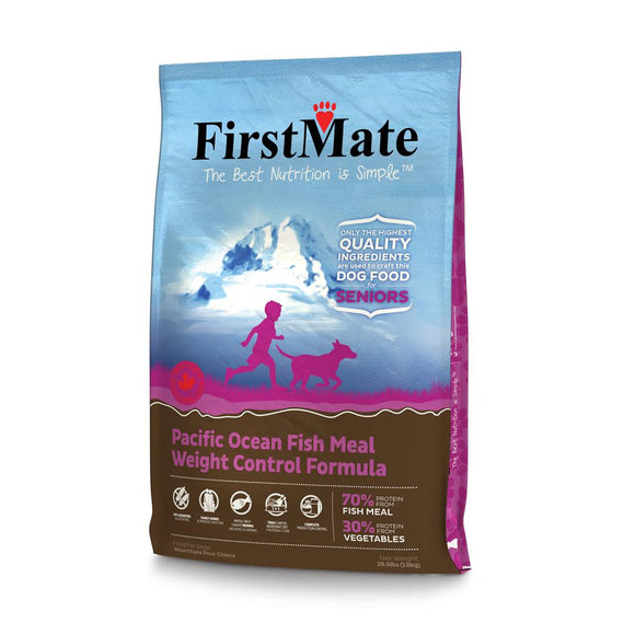 FirstMate's Pacific Ocean Fish formula Senior Weight control 28 lbs