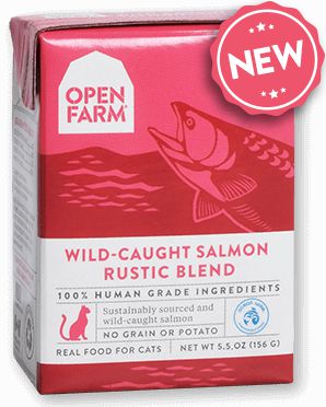 Open Farm Harvest Wild Caught Salmon Rustic Stew for Cats 12 x 5.5 oz Tetra Packs