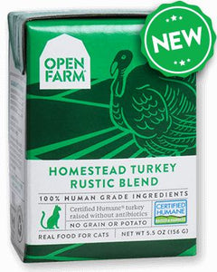 Open Farm Homestead Turkey Rustic Blend Stew for Cats 12 x 5.5 oz Tetra Packs