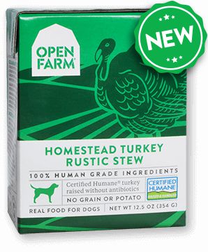 Open Farm Harvest Homestead Turkey Rustic Stew for Dogs 12 x 12.5 oz Tetra Packs