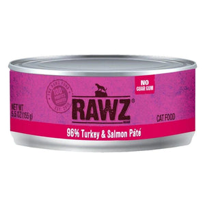 RAWZ 96%  Turkey and Salmon Pate for cats 24 x 5.5 oz Cans - Pet Food Online by Naturally Urban