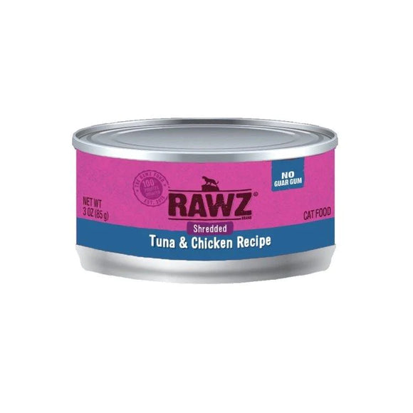 RAWZ Shredded Tuna and Chicken for cats 24 x 5.5 oz Cans - Pet Food Online by Naturally Urban