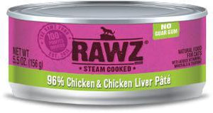 RAWZ Cat 96% Chicken & Chicken Liver 24/156g - Pet Food Online by Naturally Urban