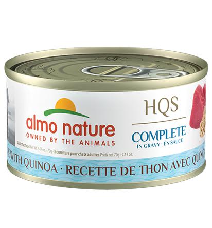 ALMO NATURE HQS COMPLETE CAT Tuna recipe with Quinoa in Gravy 24 X 70 gram cans