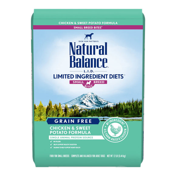 Natural Balance Sweet Potato & Chicken Small Breed Bites' Dry Formula  12 lbs. bag