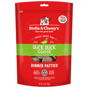 Stella and Chewy's Duck Duck Goose Freeze Dried Dinner Patties for dogs 25 oz.