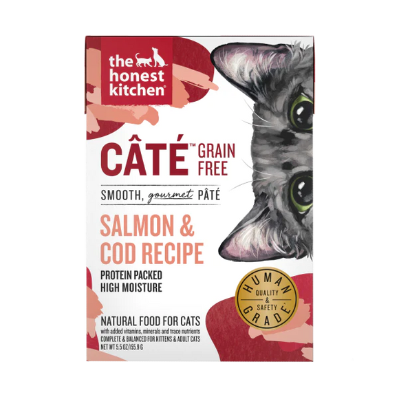 Honest Kitchen  - Grain Free Salmon & Cod Pate for Cats 12 x 5.5oz