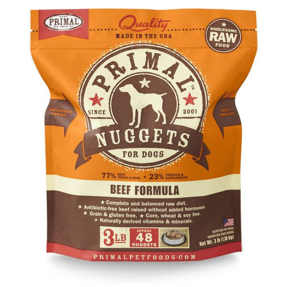 Primal Dog Raw Beef Nuggets 3 lb
