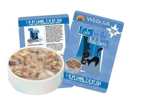 Weruva BFF -1 If By Land  2 If By Sea- Tuna  Beef & Salmon in Gravy Recipe 12 x 3 oz Pouches (Min 2 bag purchase or with another item) - Pet Food Online by Naturally Urban