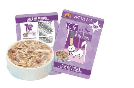 Weruva Love Me Tender - Chicken & Duck in Gravy Recipe 8 x 3 oz. pouches(Min 2 bag purchase or with another item) - Pet Food Online by Naturally Urban