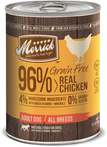 Merrick Grain Free 96% Real Chicken 12 x 13.2 Oz Cans...