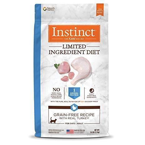 Nature's Variety Instinct Grain-Free Kibble Limited Ingredients for Cats Diet Turkey Meal Formula 12.1 lbs. bag