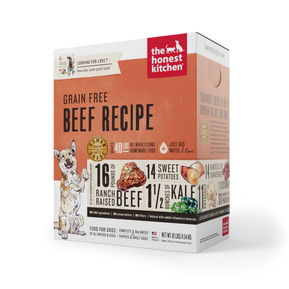 Honest Kitchen Dehydrated - Grain-Free Beef Recipe 10 lbs.