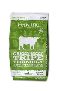Petkind Tripe Dry Green Beef Tripe Formula 25 lb bag - Pet Food Online by Naturally Urban