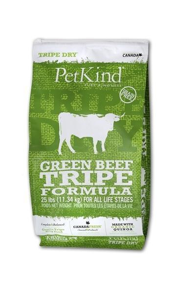 Petkind Tripe Dry Green Beef Tripe Formula 25 lb bag - Pet Food Online by Naturally Urban