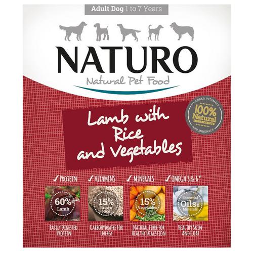 Naturo - Dog Trays - Adult Lamb & Rice with veg 7x400g
