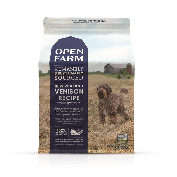 Open Farm New Zealand Venison Dry Dog Food 22 lbs.