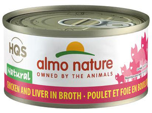 ALMO NATURE HQS NATURAL CAT - Chicken and Liver in broth 24 X 70 gram cans