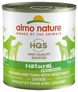 ALMO NATURE HQS NATURAL DOG Chicken and tuna with vegetables entrée 12 X 280 gram cans