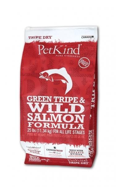 Petkind Tripe Dry Green Tripe and Wild Pacific Salmon Formula 25 lb bag - Pet Food Online by Naturally Urban