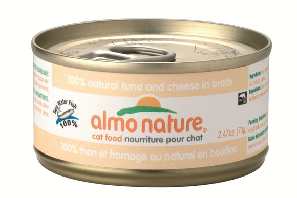 Almo Nature Cat Tuna/Cheese In Broth 24 cans of 70 grams 