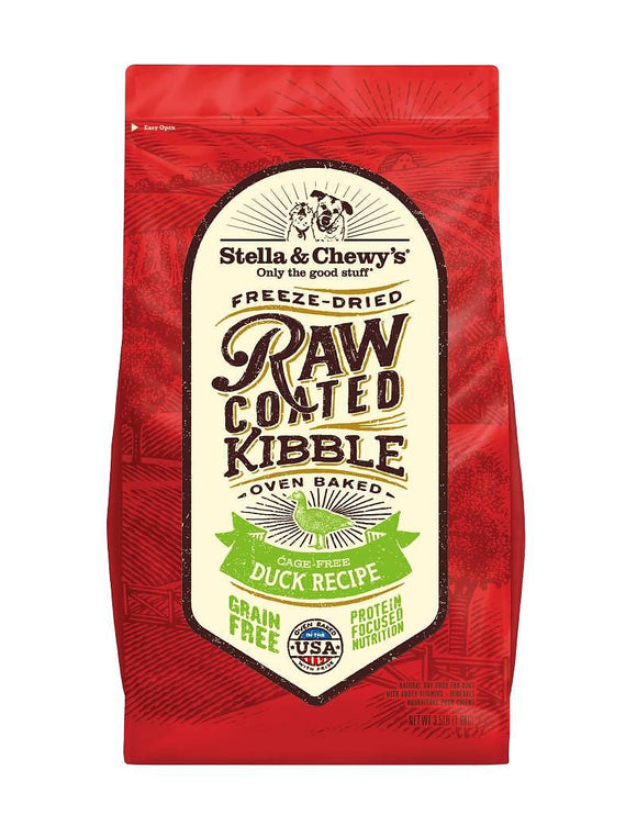 Stella & Chewy's Raw Coated Kibble Cage Free Duck for dogs 22 lbs.