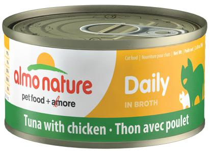 ALMO NATURE DAILY CAT Tuna with Chicken in broth 24 X 70 gram cans